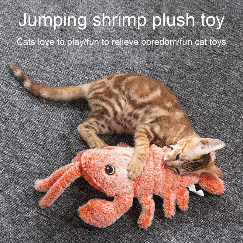 Cat Toys Electric Lobster USB Rechargeable Jumping Plush Teasing Toy