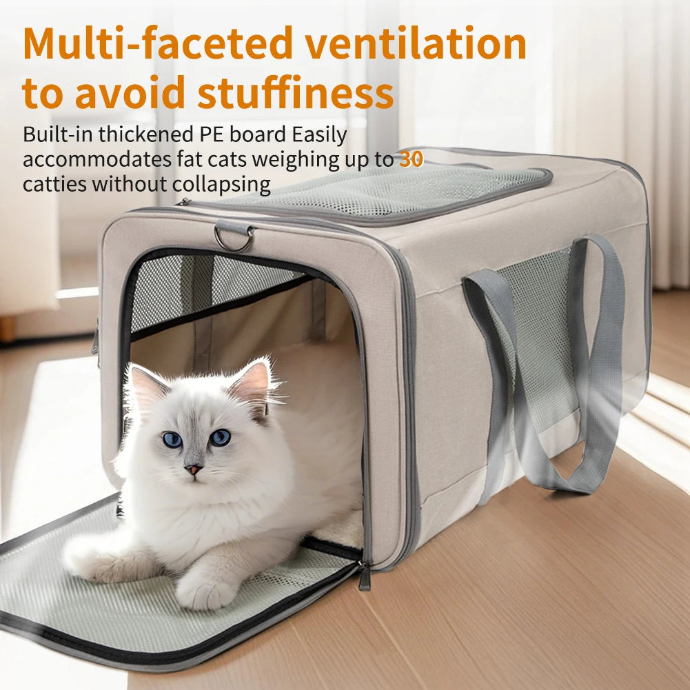 Cat Trolley Carrier With Wheels For Two Cats