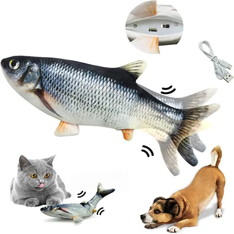 Interactive USB Charger Fish Cat Toy Electric Floppy Chew Toy
