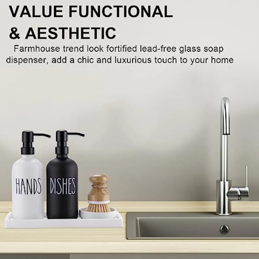 Glass Soap Dispenser For Kitchen And Hand Soap Farmhouse Style