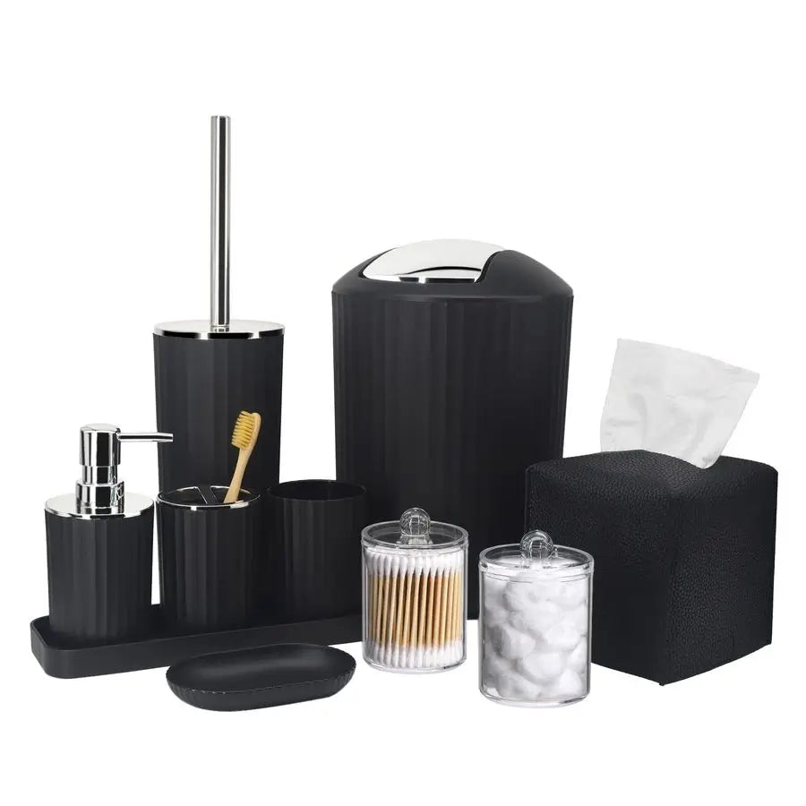 Bathroom Accessory Set 10 Piece Toothbrush Holder Soap Dispenser