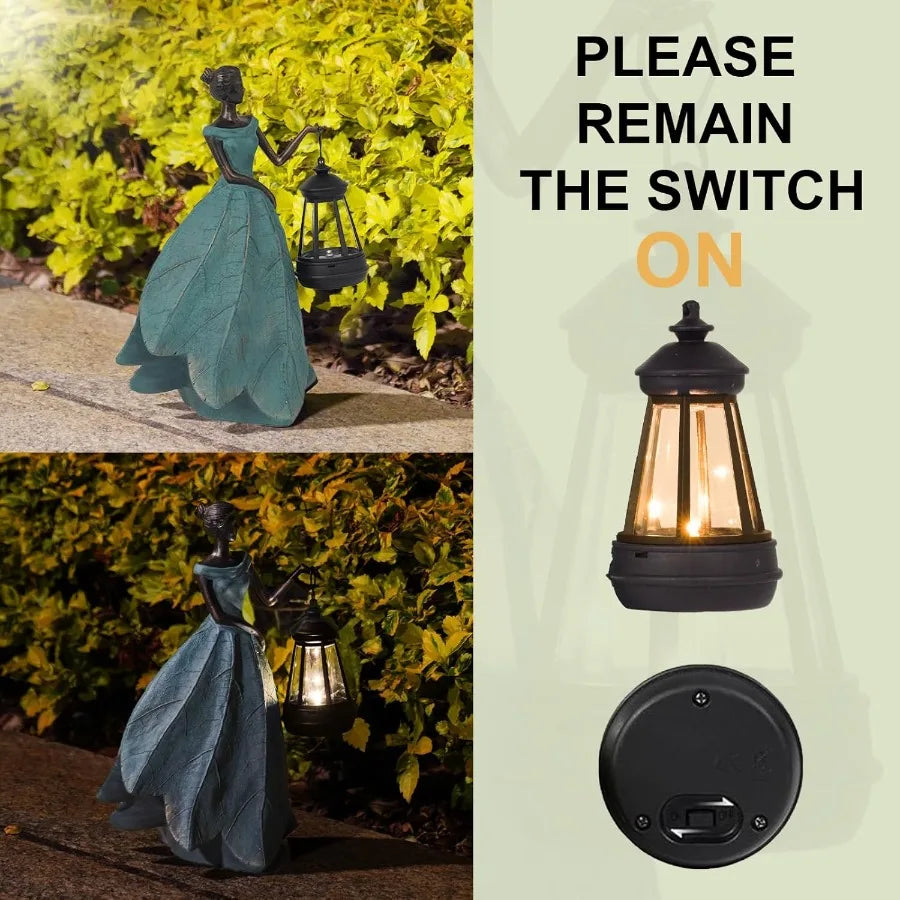 Fairy Statues Solar Outdoor Lights Resin Garden Decor