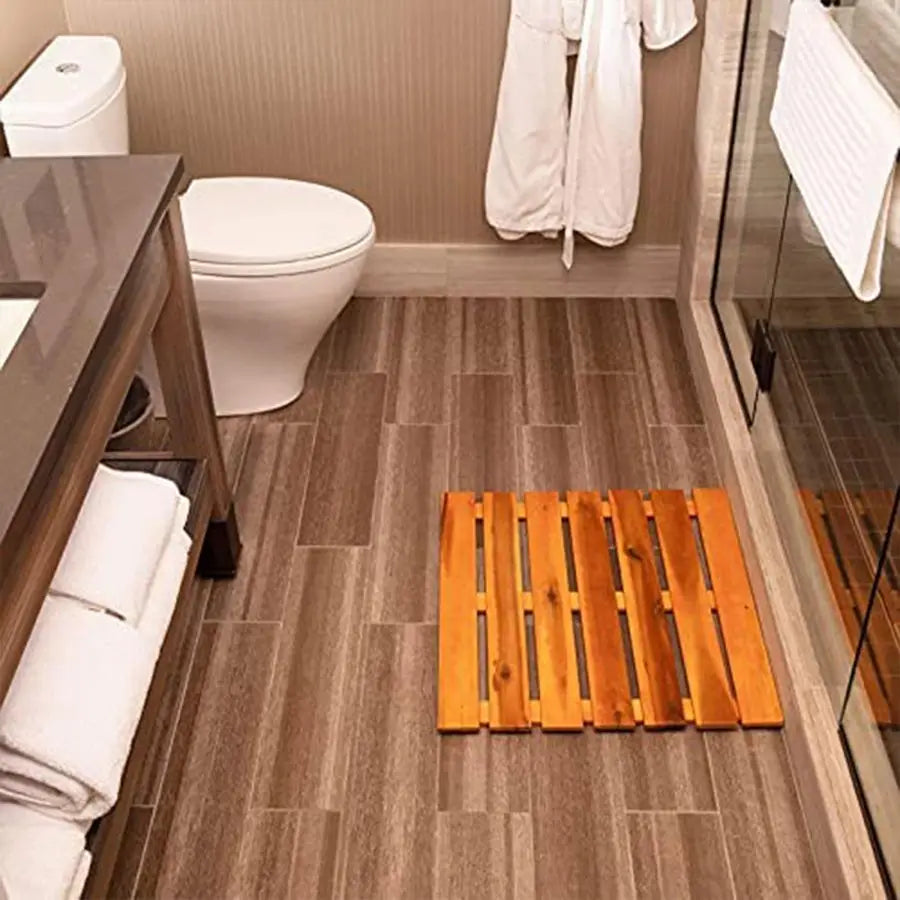 Acacia Wood Bath Mats for Bathroom and Shower Floors