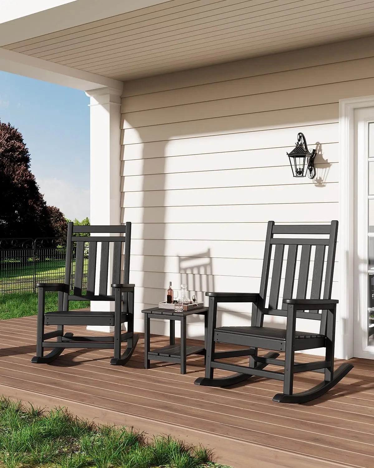 HobbyLane Outdoor Rocking Chair All-Weather HDPE Patio for Adults