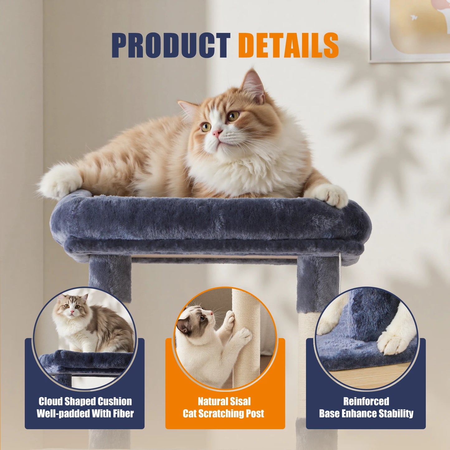 MCQ Cat Tree Tower Multi Level Scratching Posts With Condo