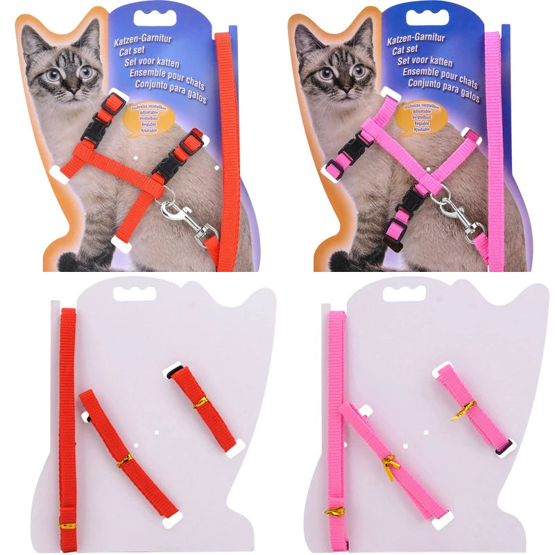 Adjustable Nylon Cat Collar And Leash Set For Cats