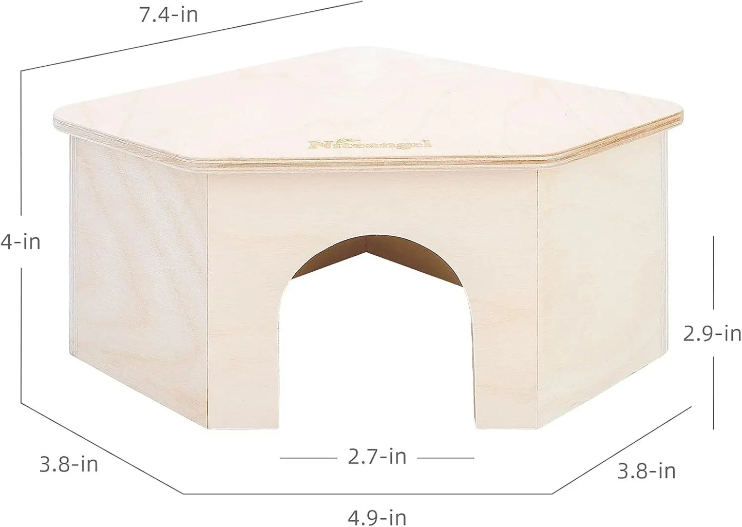 Birch Wood Hamster Hideout With Climbing Ramp For Dwarf Hamsters