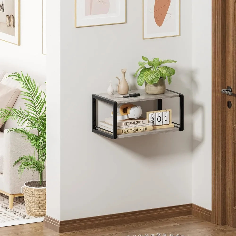 Floating Wall Mounted Nightstand With Heavy-Duty Frame Bedside Shelf
