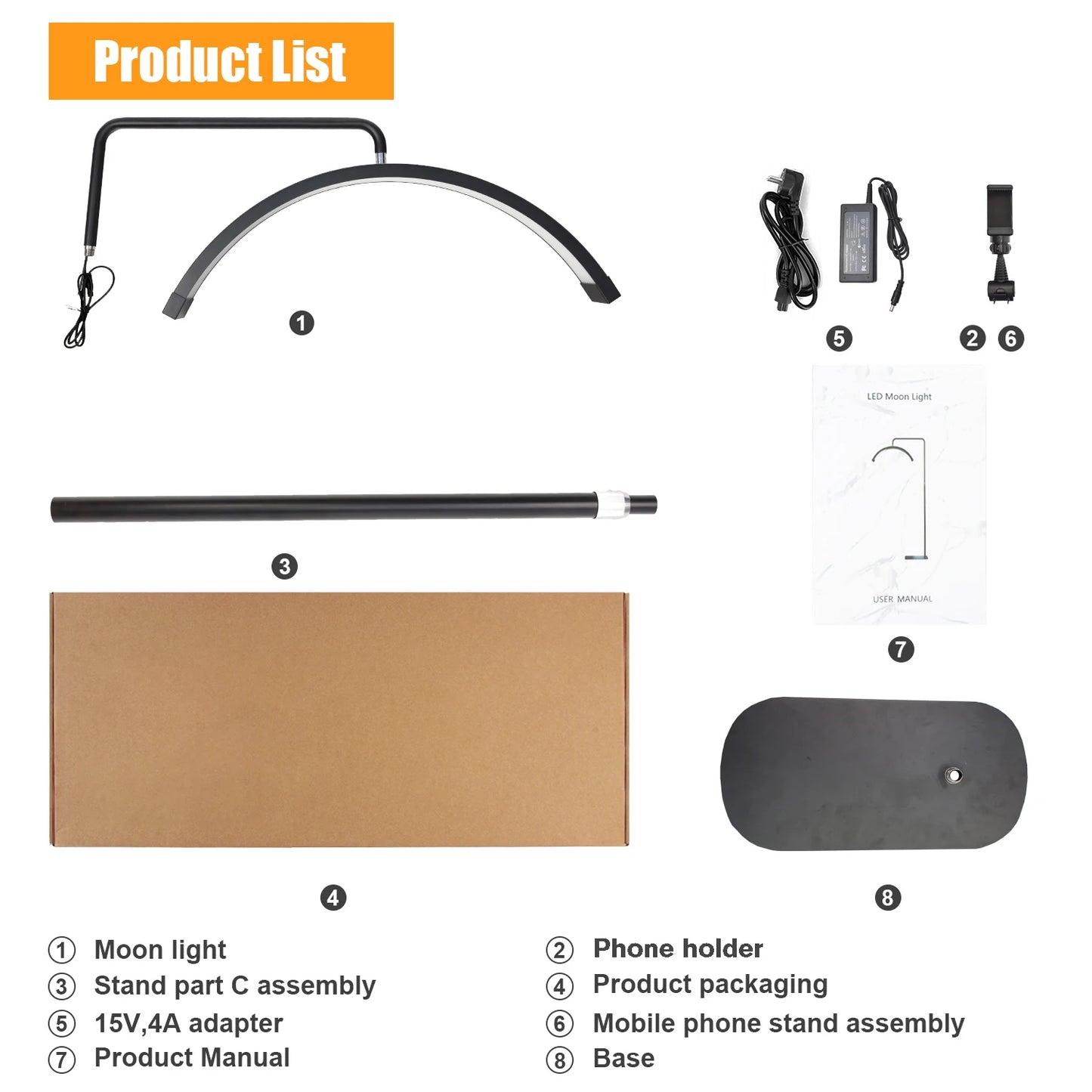 FOSOTO Bi Color Half Moon LED Video Light Floor Tripod