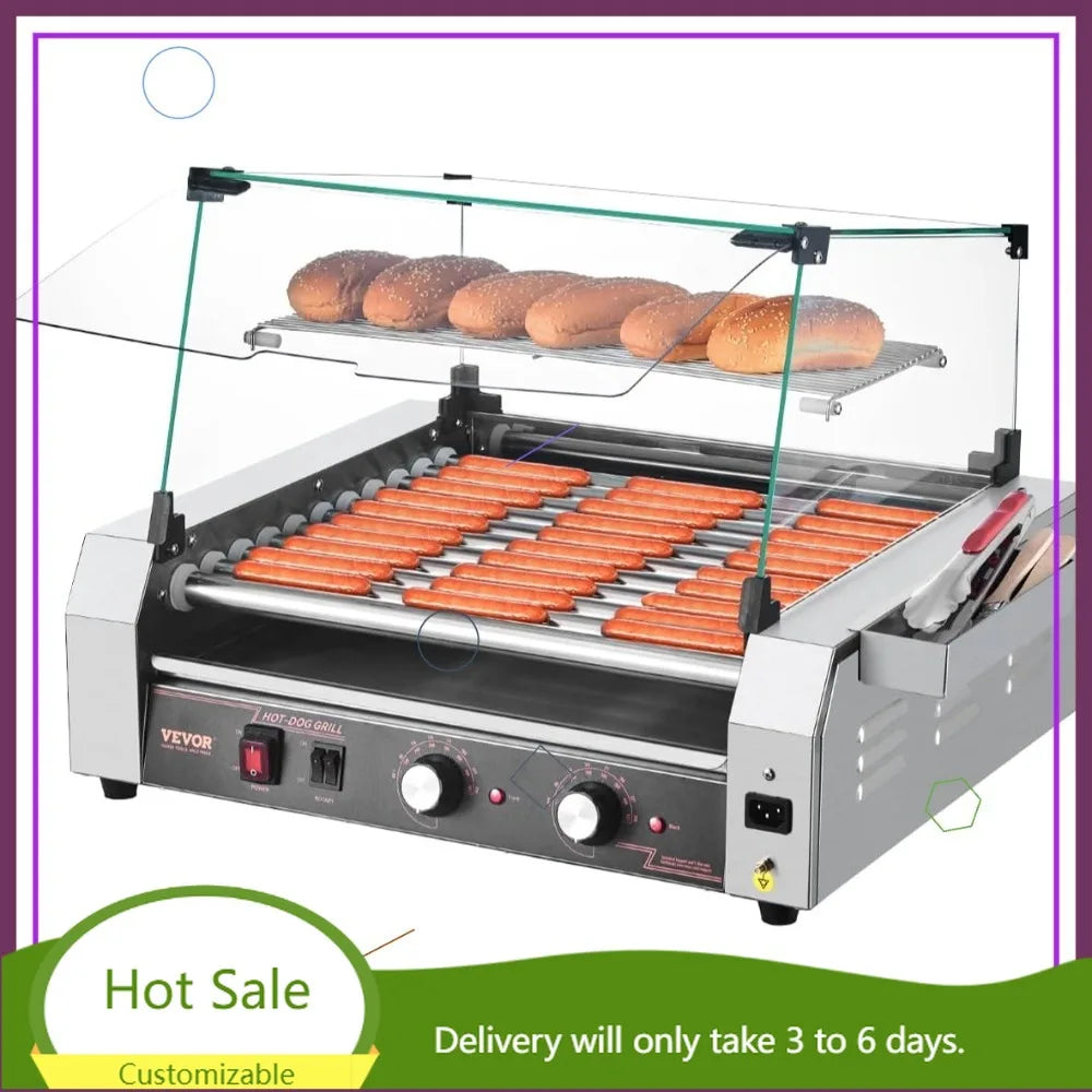 Hot Dog Roller Machine 1600W Commercial Stainless Steel