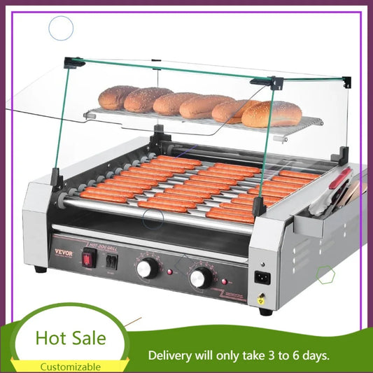 Hot Dog Roller Machine 1600W Commercial Stainless Steel