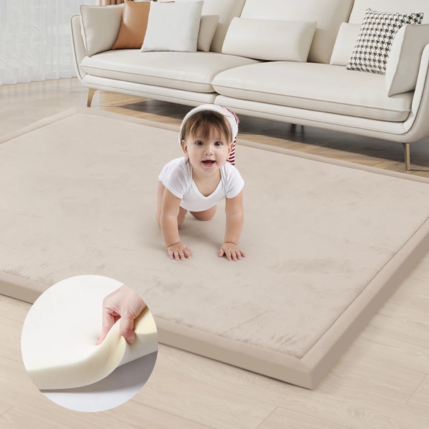 Huloo Sleep Memory Foam Floor Carpet With Non Slip Bottom