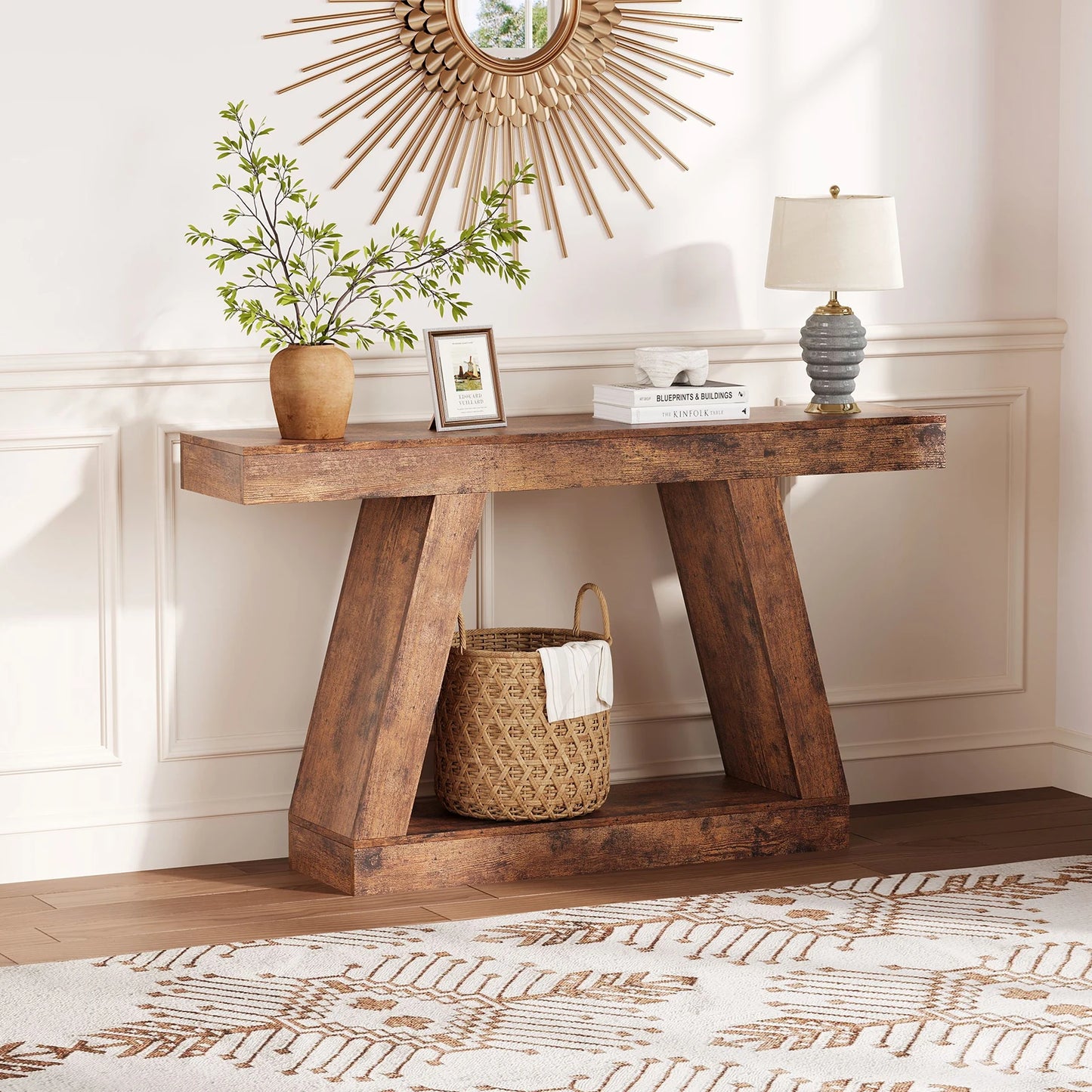 HiMISS Narrow 2-Tier Console Table For Entryway And Living Room