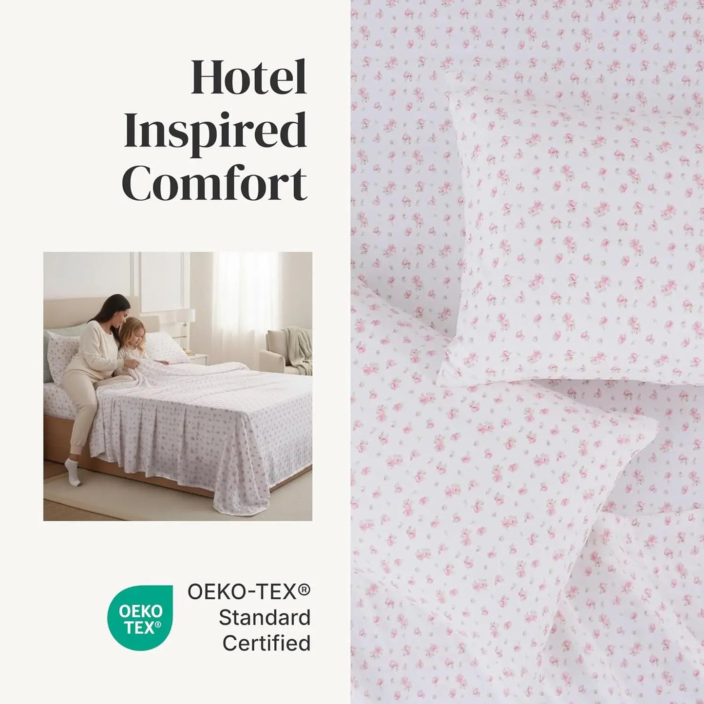 Silky Bamboo Fiber Bed Sheets Set With Flat And Fitted