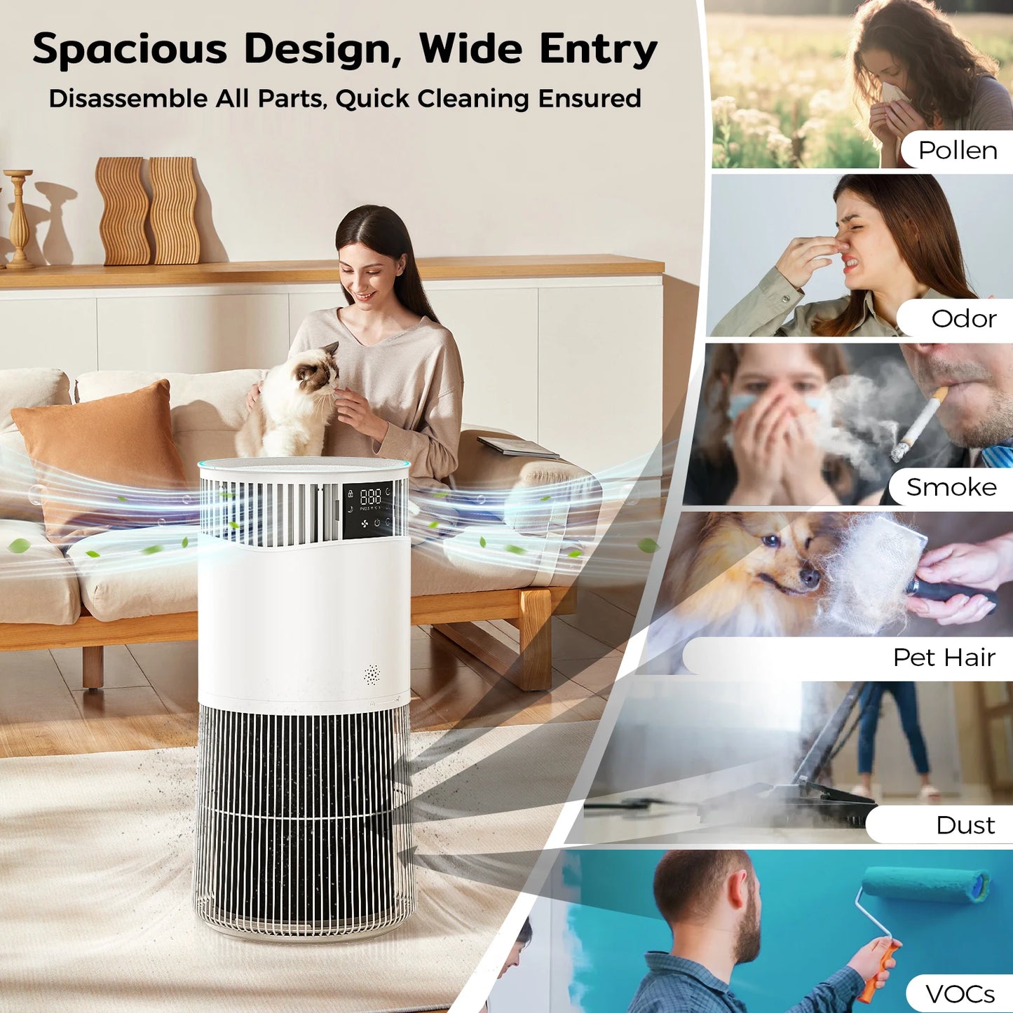Amicura P2 Air Purifier For Pet Allergies And Odor Removal