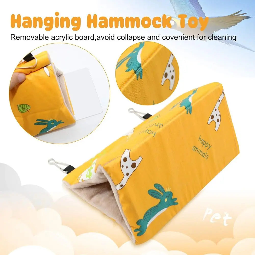 NONE Parrot Nest House Warm Plush Hanging Bed Shelter