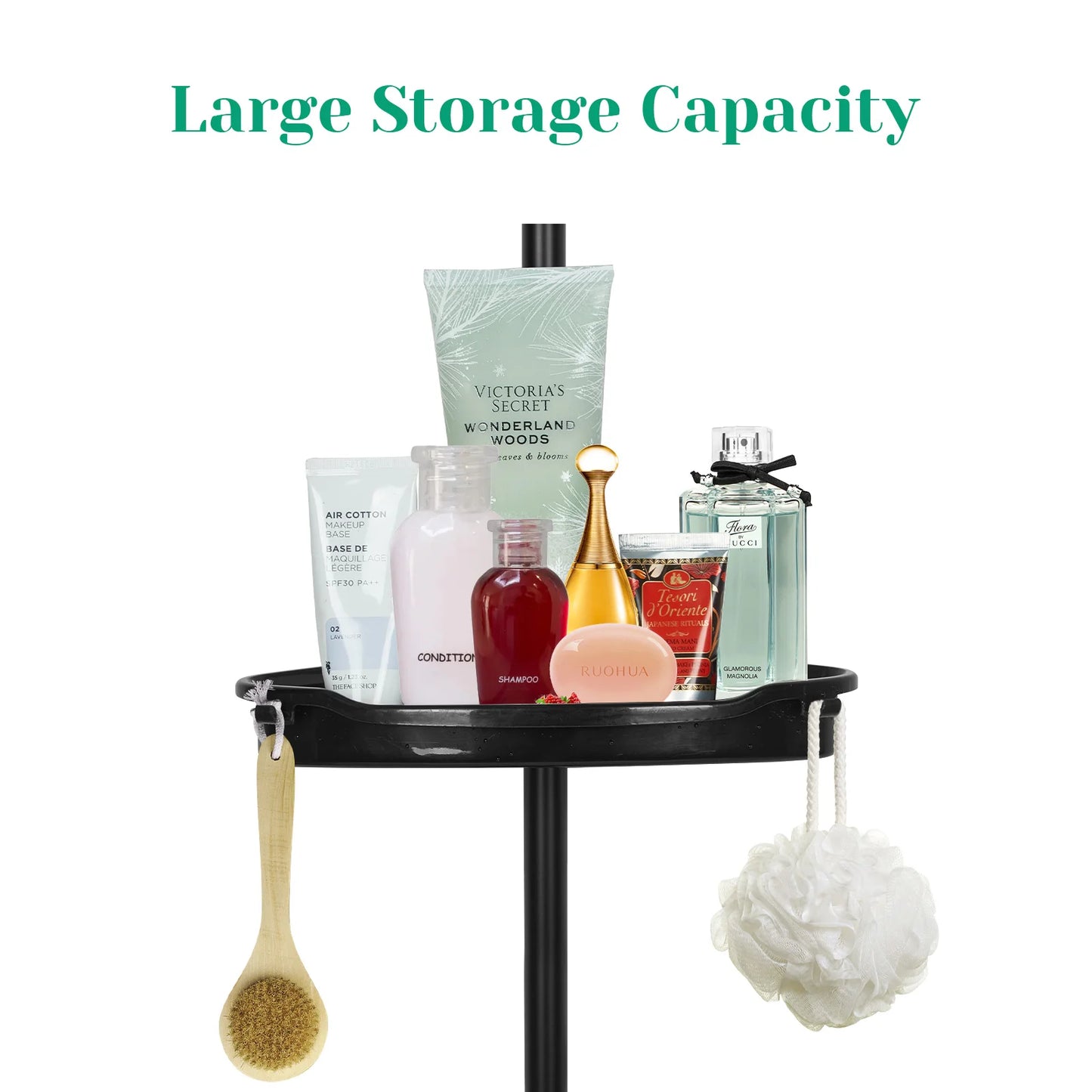 HiMISS Corner Shower Caddy With Tension Pole 4-Tier Organizer