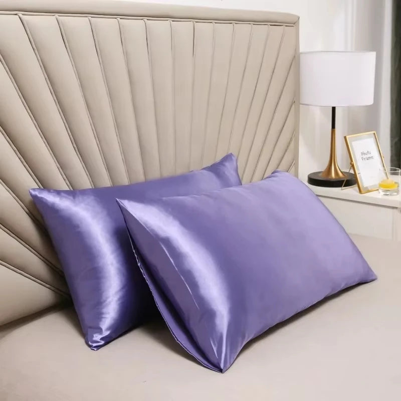 Solid Polyester Cotton Pillowcase Soft Satin Look Pillow Cover