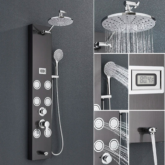 Suguword Shower Panel Faucet Fahrenheit Degree Display Spa Massage Jets