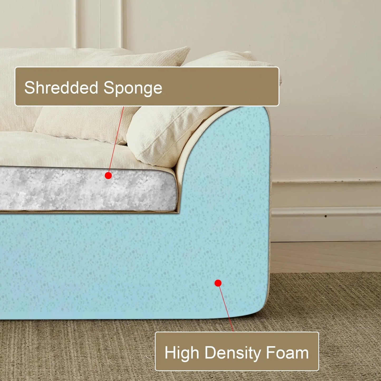 YeflixvrauCN Modern Cloud Chenille L-Shaped Sofa With Ottoman