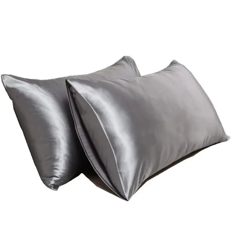 Solid Polyester Cotton Pillowcase Soft Satin Look Pillow Cover