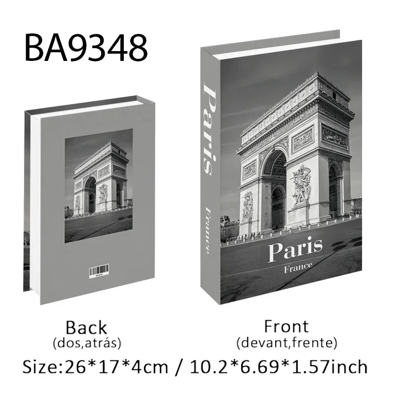 Luxury Fake Book Storage Box Decor Paris Interior Ornaments