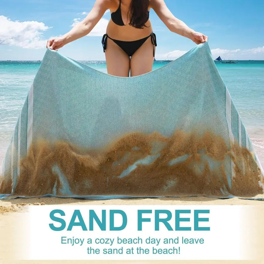 Six Pack Oversized Turkish Beach Towels Quick Dry Sand Free
