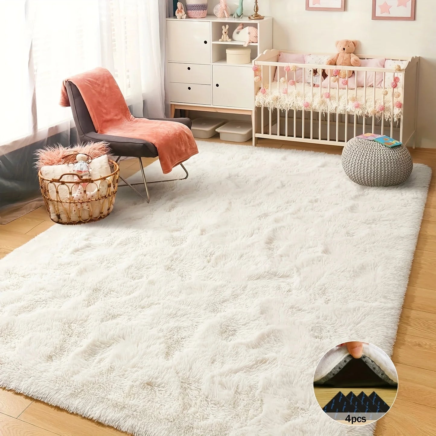 NONEDesign Aubusson Soft Shaggy Non Slip Rug for Living Room