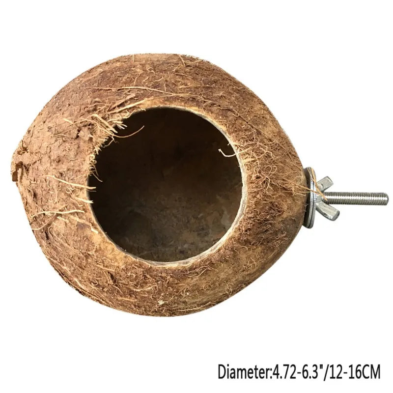 NONECN Coconut Shell Bird Nest Hideaway For Parrots And Budgies