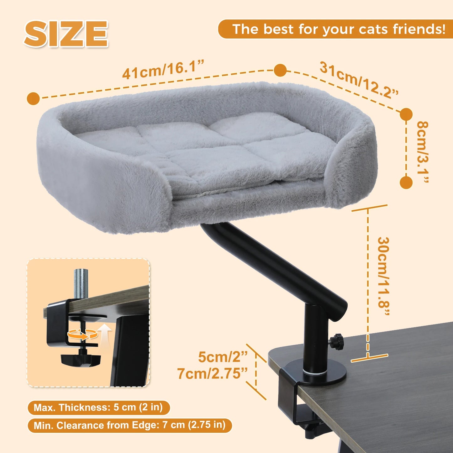 PAWZ Road Cat Desk Bed 360 Rotatable Desk Stand Premium