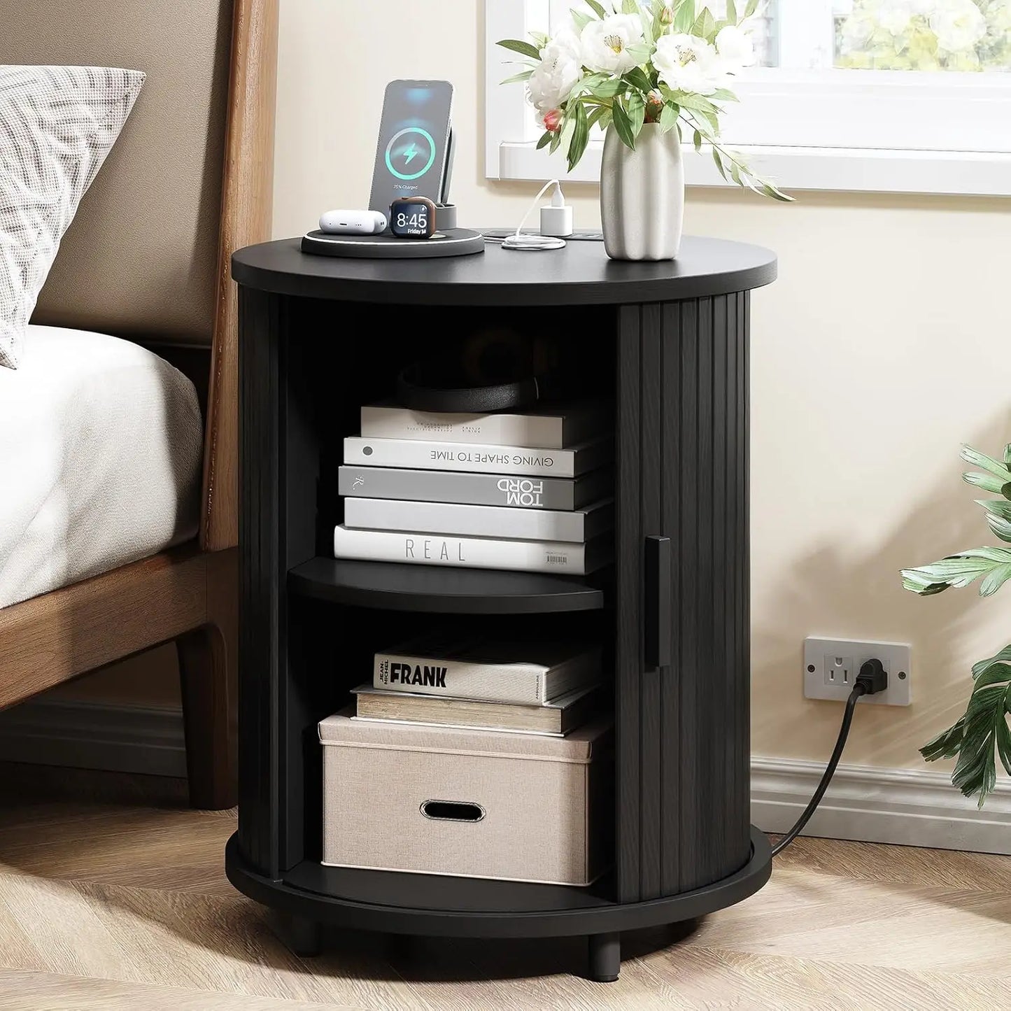Onbrill Fluted Round End Tables Set Of 2