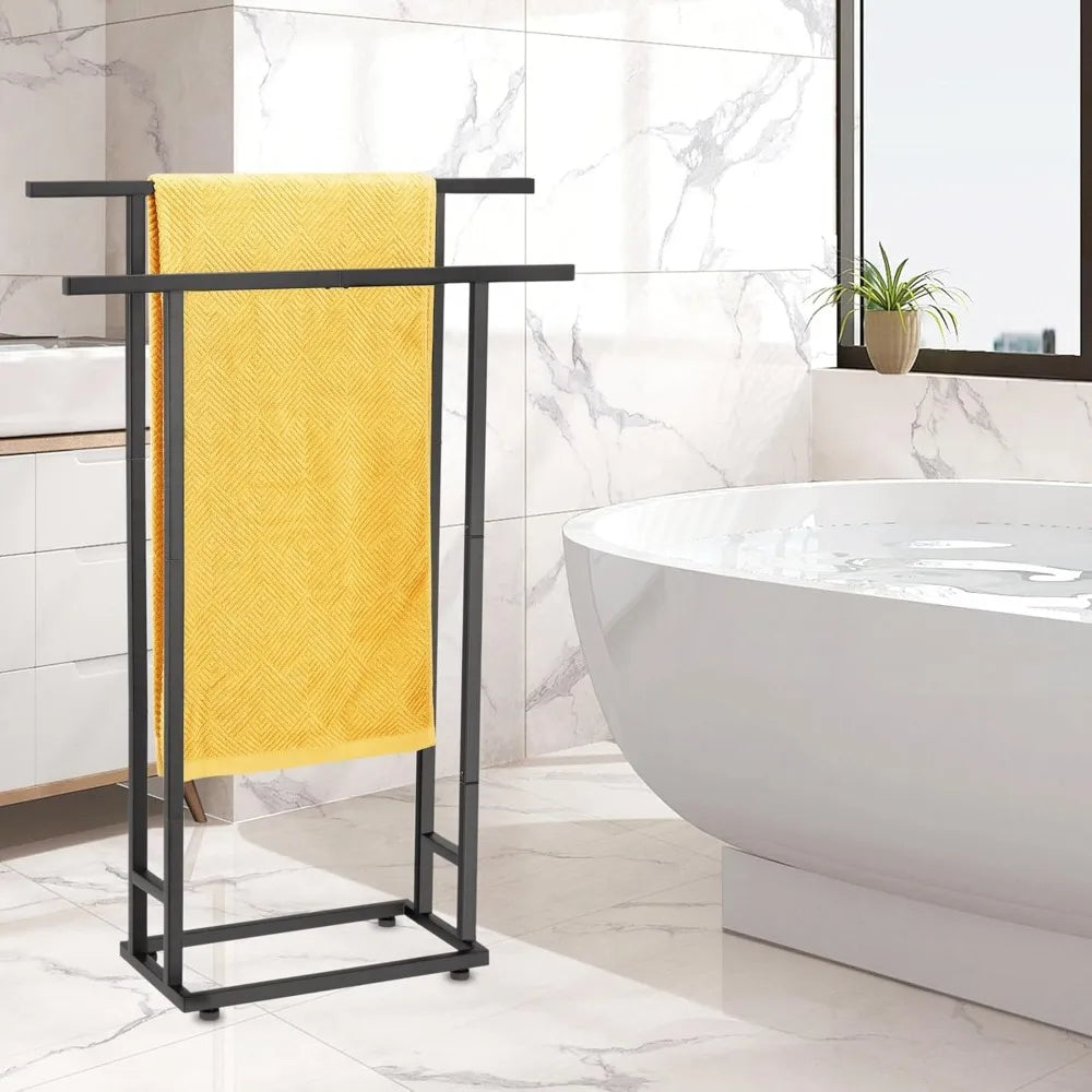 NBVCX Two Tier Free Standing Towel Rack For Bathroom