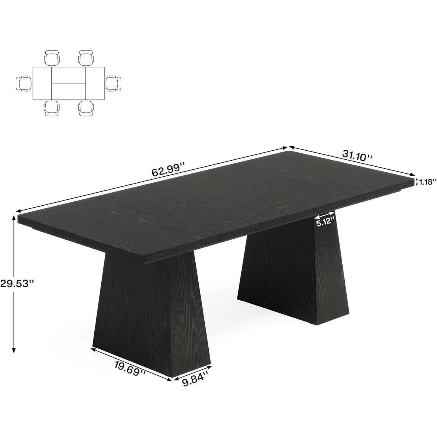 Little Tree Modern Dining Table For Four To Six People