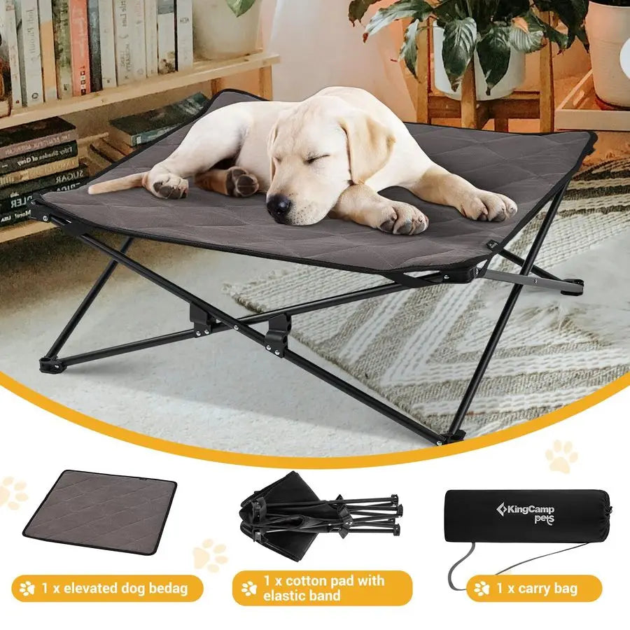 Elevated Outdoor Dog Bed With Washable Mesh Non Slip Feet
