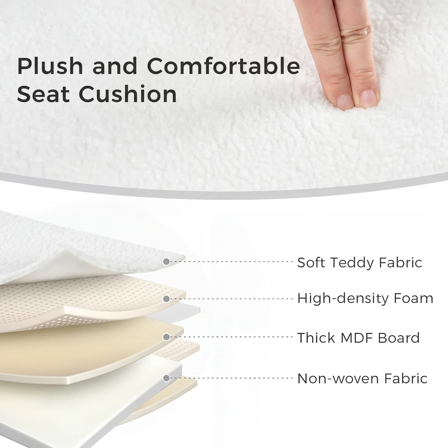 JHK Folding Storage Ottoman Bench With Cushion And Lid