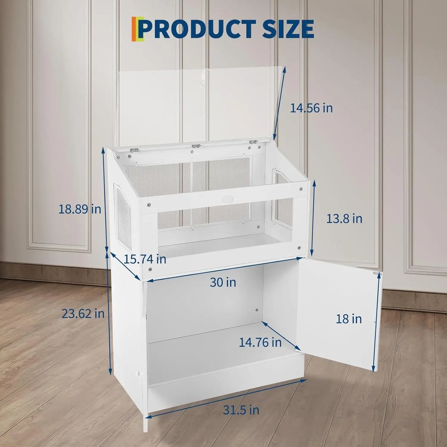 HiMISSCN Acrylic Small Animal Cage With Storage Cabinet For Hamster
