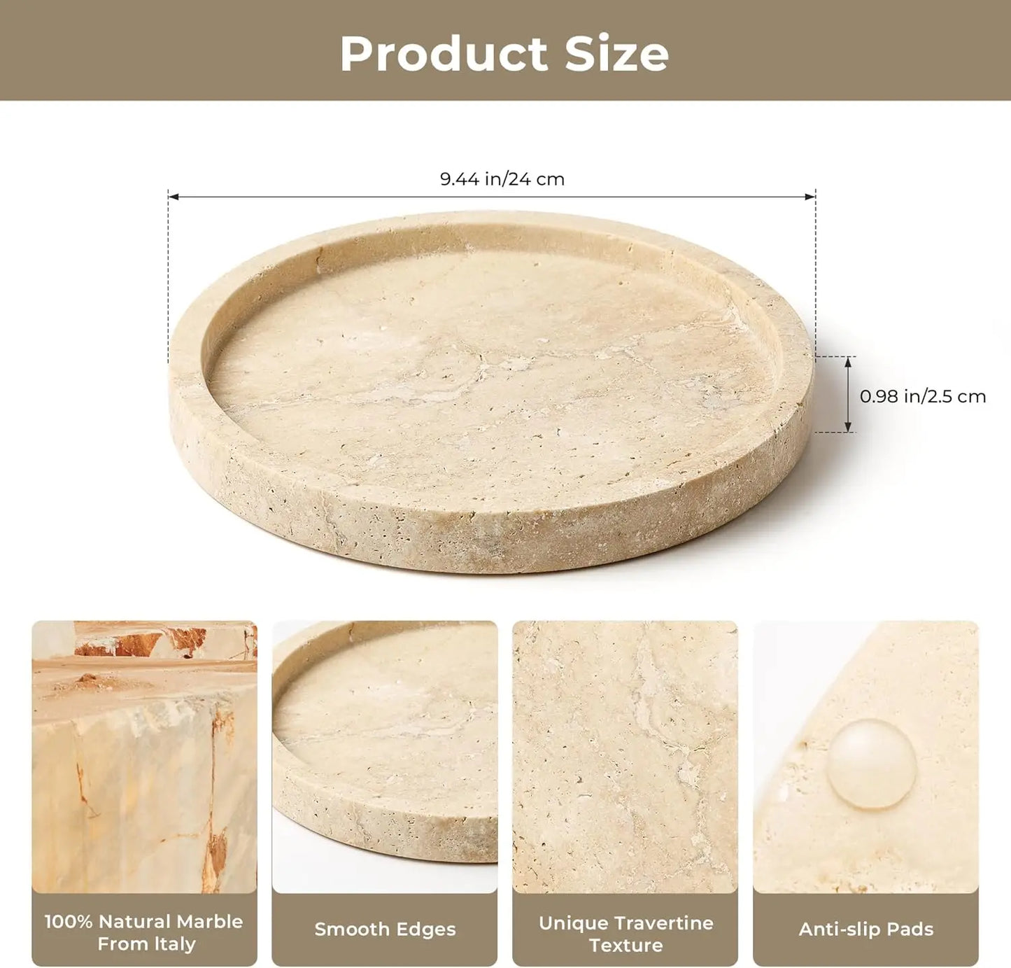 Natural Marble Vanity Tray for Jewelry and Perfume
