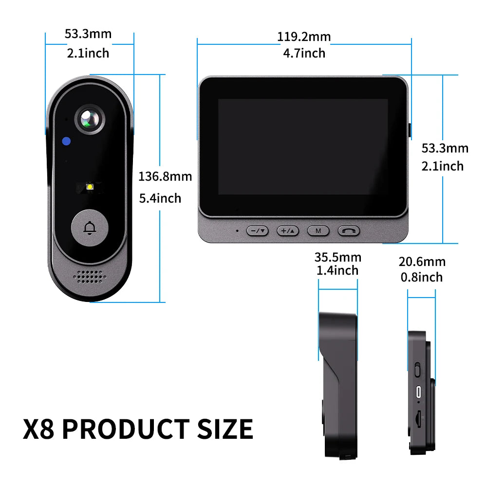 Wireless Video Doorbell Camera with WiFi Night Vision Motion Detection