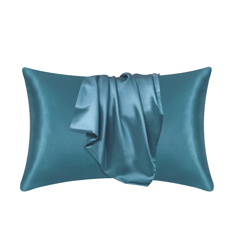 Solid Polyester Cotton Pillowcase Soft Satin Look Pillow Cover