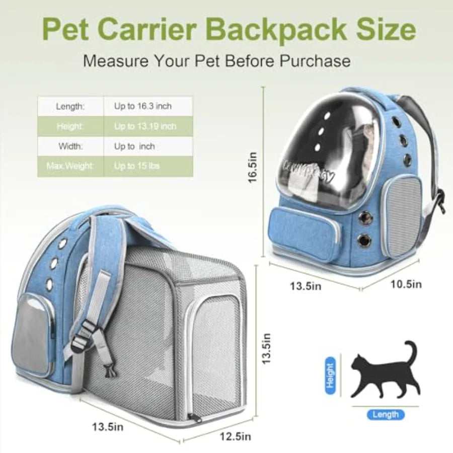 Expandable Cat Backpack for Travel and Small Dogs Airline Approved