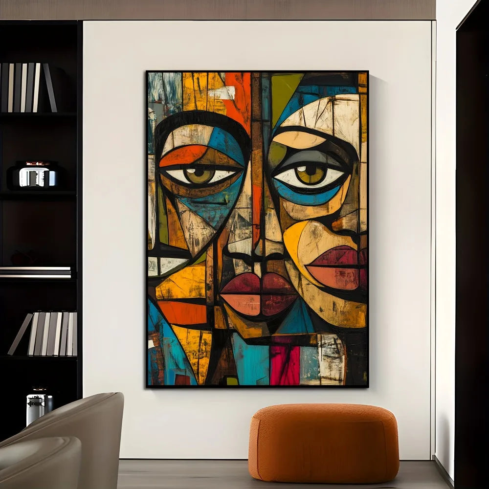 Frameless Modern African Abstract Art Canvas Print For Interior Decor