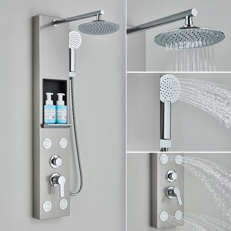 Suguword Shower Panel Faucet Fahrenheit Degree Display Spa Massage Jets