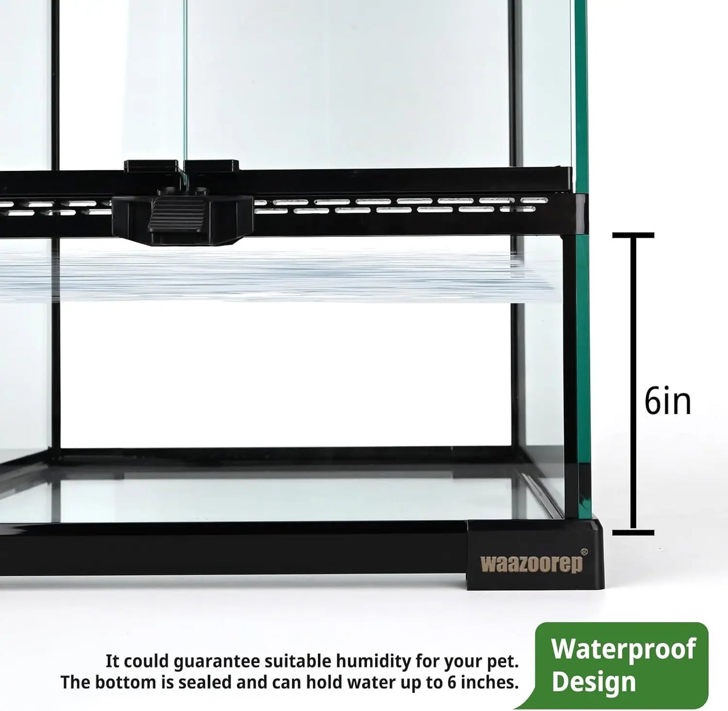 Vertical Glass Reptile Terrarium With Front Door Top Screen Vent