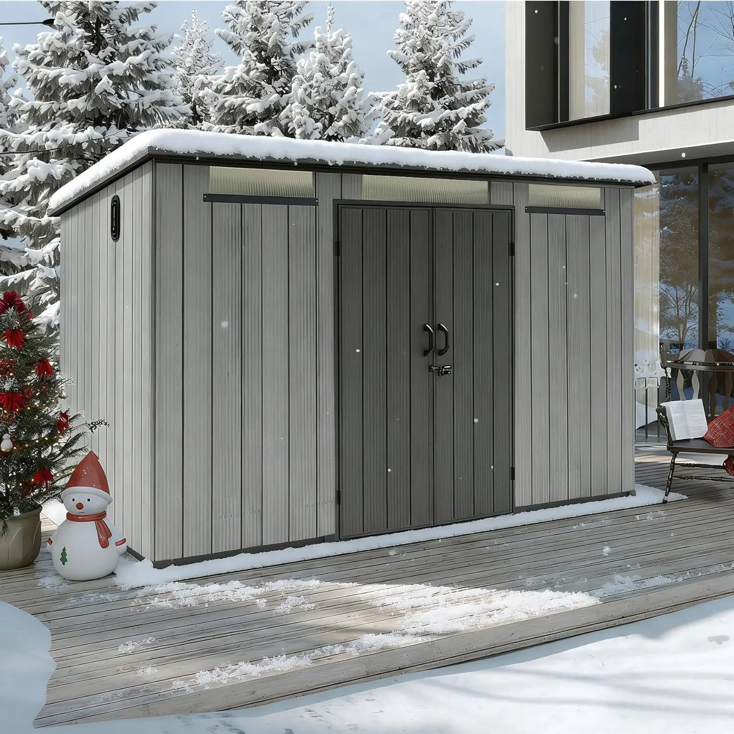 Lean To Resin Shed Outdoor Storage For Garden Tools Bike