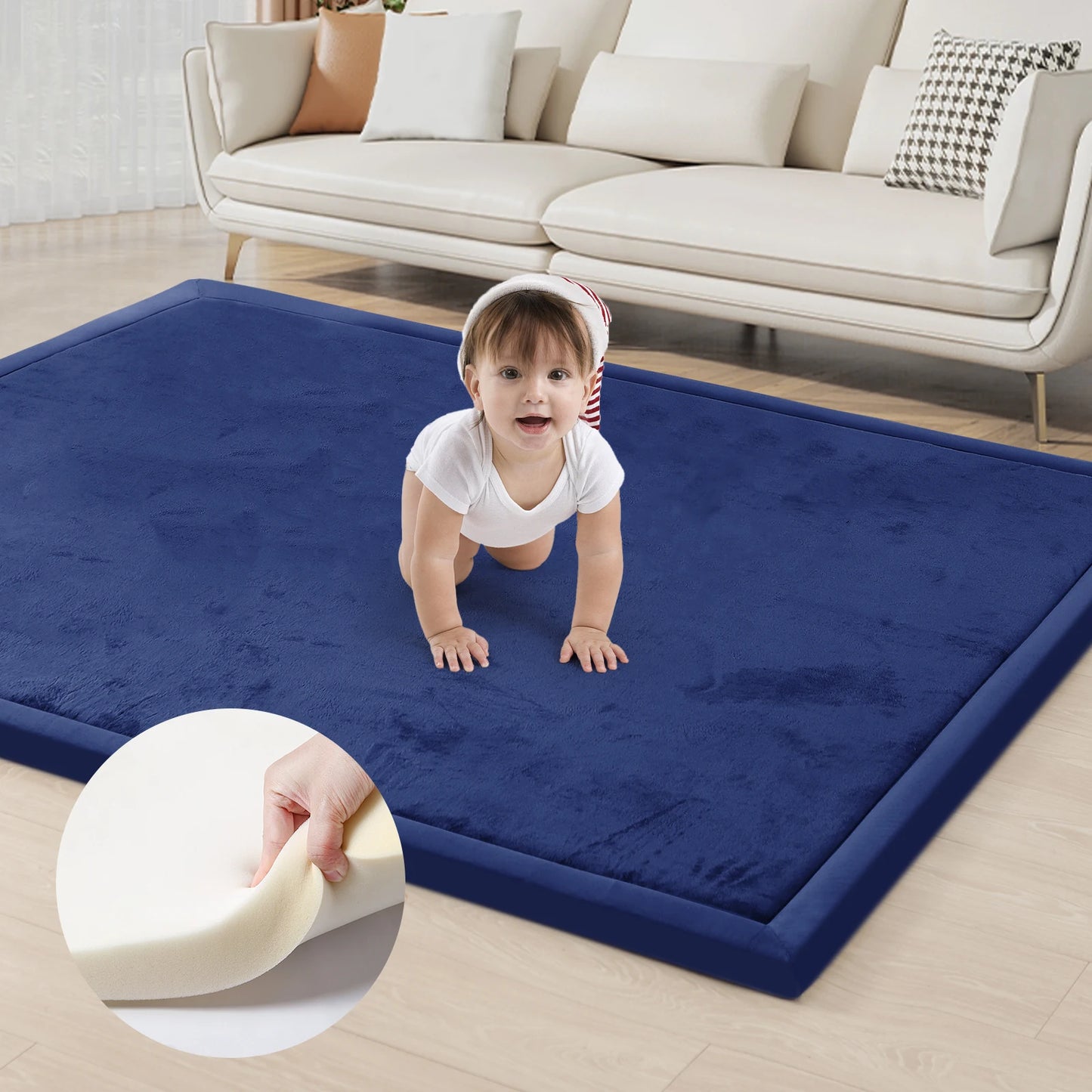 Huloo Sleep Memory Foam Floor Carpet With Non Slip Bottom