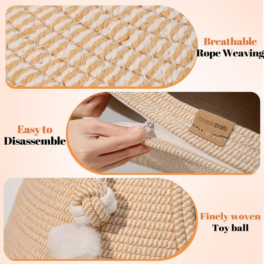 Cat Cave Bed Indoor Cat House With Washable Cushion