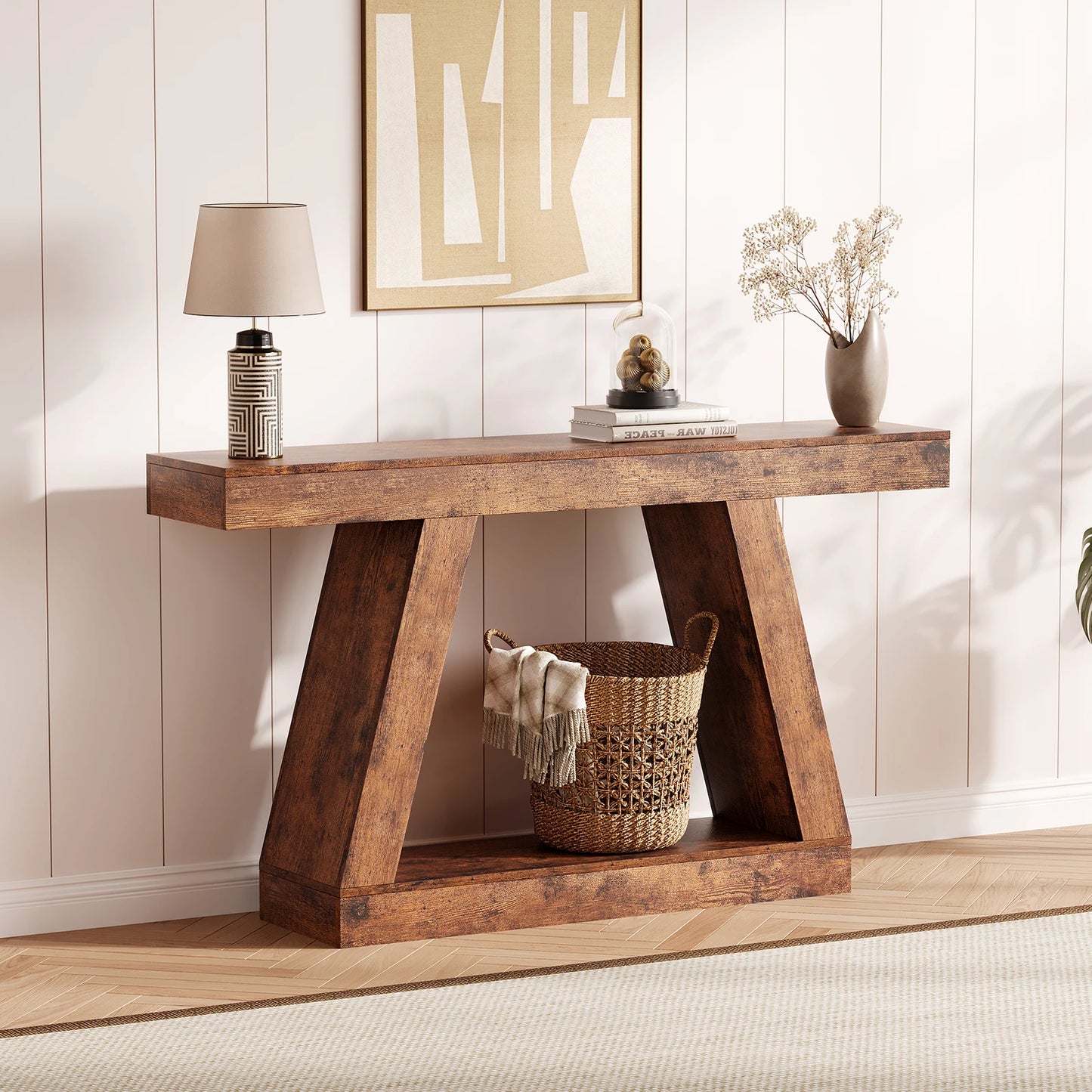 HiMISS Narrow 2-Tier Console Table For Entryway And Living Room