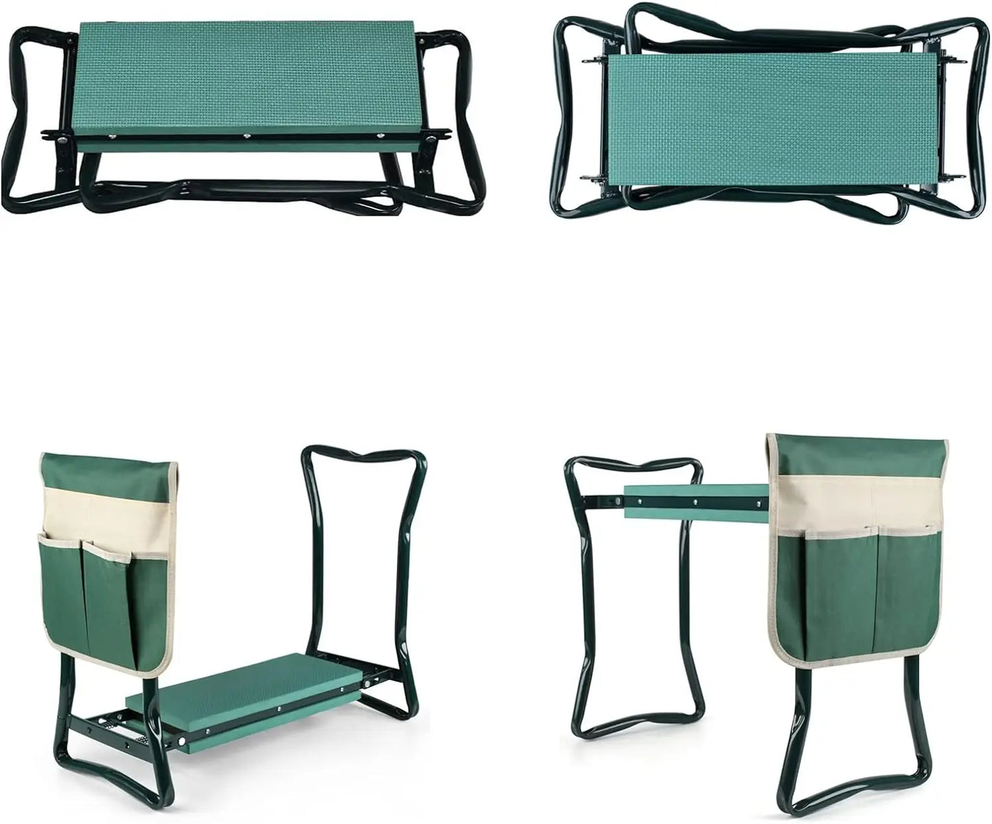 Garden Kneeler And Seat Folding Bench With Foam Kneeling Pad