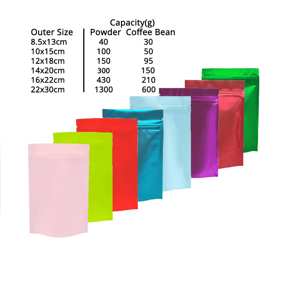 VoluPack Premium Stand Up Mylar Bags With Aluminum Foil Lining Smell Proof