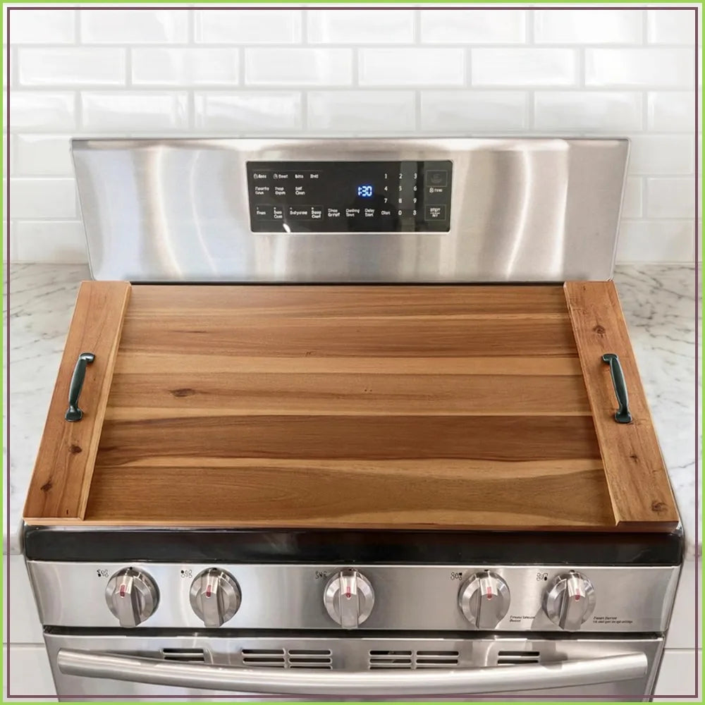 Acacia Wood Noodle Board Stovetop Cover For Gas And Electric